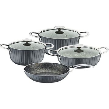 Oms 3518 Antrasit 7 Parça Colonna Granit Tencere Set
