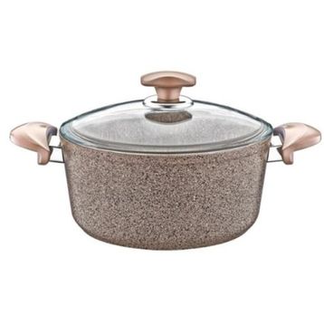 Oms Collection 20x10 cm Kahverengi Granit Derin Tencere