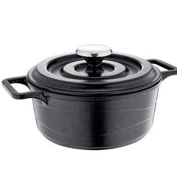 Oms Jr Mini Döküm Füme 5 Parça Tencere Tava Seti