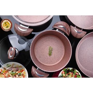 Oms OMS-0136 7 Parça Rose Granit Tencere Seti