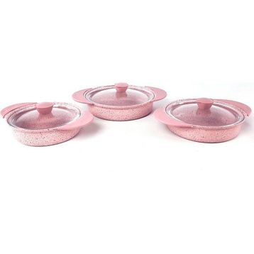 Oms Pembe 3015 6 Parça Granit Sahan Set