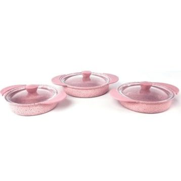 Oms Pembe 3015 6 Parça Granit Sahan Set