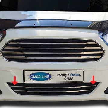 Omsa Ford Courier 2014-2017 2 Parça Krom Ön Tampon Çıtası