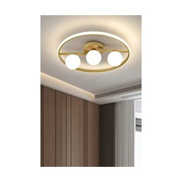 Ömür Avize Rivera Modern Beyaz Globe Ledli Avize