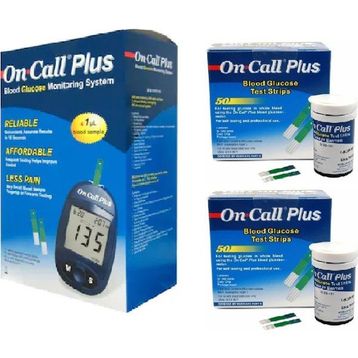 On Call Plus Ölçüm Cihazı + 2x50'li 100 Adet Şeker Ölçüm Test Strip