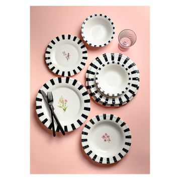 Onedekor Piano Flora Tifany 24 Parça 6 Kişilik Porselen Yemek Takımı