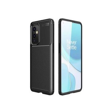 OnePlus 9 Siyah Kılıf Silikon Karbon Serisi Mat Fiber Negro Kapak