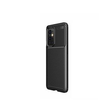OnePlus 9 Siyah Kılıf Silikon Karbon Serisi Mat Fiber Negro Kapak