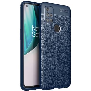 OnePlus Nord N10 Lacivert Kılıf Silikon Deri Görünümlü Parmak İzi Bırakmaz Niss