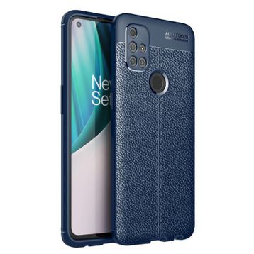OnePlus Nord N10 Lacivert Kılıf Silikon Deri Görünümlü Parmak İzi Bırakmaz Niss