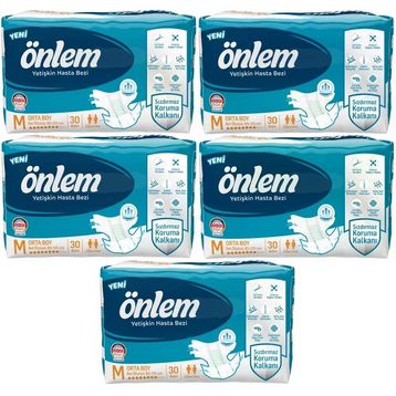 Önlem Belbantlı 5x30 150 Adet M Tekstil Yüzey Yetişkin Hasta Bezi