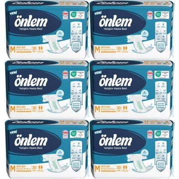 Önlem Belbantlı 6x30 180 Adet M Tekstil Yüzeyli Yetişkin Hasta Bezi