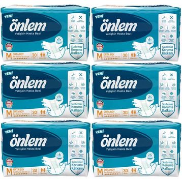 Önlem Belbantlı 6x30 180 Adet M Tekstil Yüzeyli Yetişkin Hasta Bezi