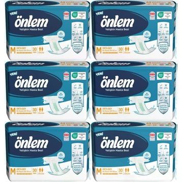 Önlem Belbantlı 6x30 180 Adet M Tekstil Yüzeyli Yetişkin Hasta Bezi