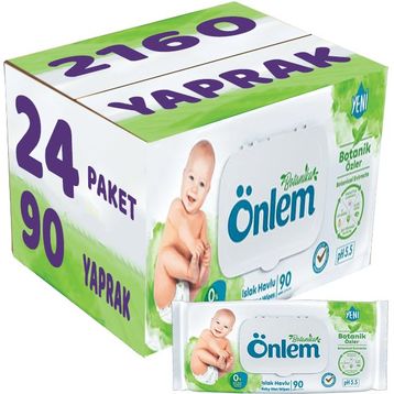 Önlem Botanika Özlü Plastik Kapaklı 24x90 Adet Bebek Islak Mendil