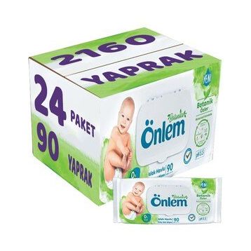 Önlem Botanika Özlü Plastik Kapaklı 24x90 Adet Bebek Islak Mendil