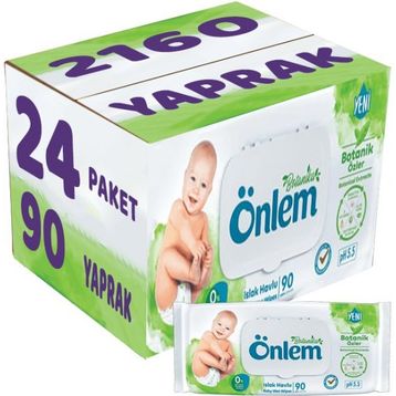 Önlem Botanika Özlü Plastik Kapaklı 24x90 Adet Bebek Islak Mendil
