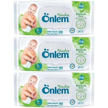 Önlem Botanika Özlü Plastik Kapaklı 3x90 Adet Bebek Islak Mendil