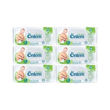 Önlem Botanika Özlü Plastik Kapaklı 6x90 Adet Bebek Islak Mendil