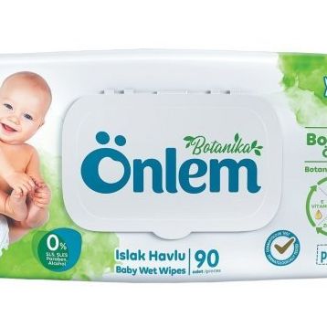 Önlem Botanika Özlü Plastik Kapaklı 90 Adet Bebek Islak Mendil