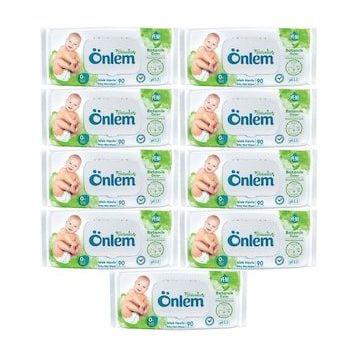 Önlem Botanika Özlü Plastik Kapaklı 9x90 Adet Bebek Islak Mendil