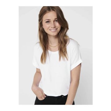 Only 15106662 Beyaz Bisiklet Yaka Onlmoster Kadın T-shirt