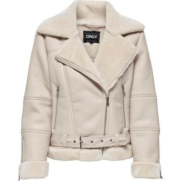 Only 15260002 Onlagnete Faux Leather Krem Biker JKT OTW Kadın Mont