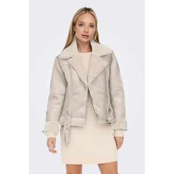 Only 15260002 Onlagnete Faux Leather Krem Biker JKT OTW Kadın Mont