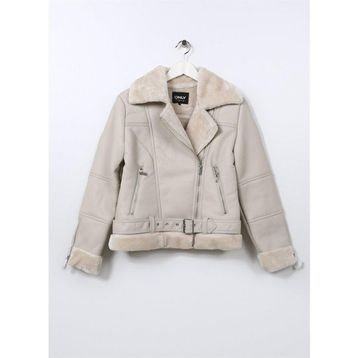 Only 15260002 Onlagnete Faux Leather Krem Biker JKT OTW Kadın Mont