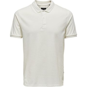 Only & Sons 22021769_ONSTRAVIS SLIM WASHED SS P Düz Beyaz Erkek Polo T-shirt