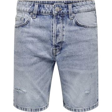 Only & Sons 22024848_ONSEDGE L. BLUE DESTROY 48 Rahat Erkek Denim Şort