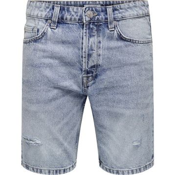 Only & Sons 22024848_ONSEDGE L. BLUE DESTROY 48 Rahat Erkek Denim Şort