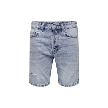 Only & Sons 22024848_ONSEDGE L. BLUE DESTROY 48 Rahat Erkek Denim Şort