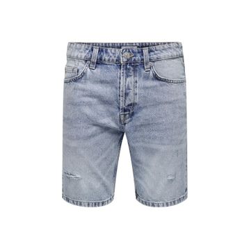 Only & Sons 22024848_ONSEDGE L. BLUE DESTROY 48 Rahat Erkek Denim Şort