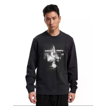 Only & Sons Onsoren Reg Photoprint Swt Crew Koyu Lacivert Erkek Sweatshirt