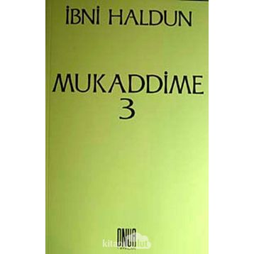 Onur Yayınları Mukaddime Cilt: 3