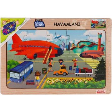 Onyıl Oyuncak ONY-233-234-235-236 Havaalanı Lego Ahşap Eğitici Puzzle