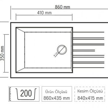OPAL UM-45 Super Whıte Granit Eviye