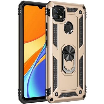 Oppo A15 Gold Kılıf Zırhlı Standlı Mıknatıslı Tank Kapak