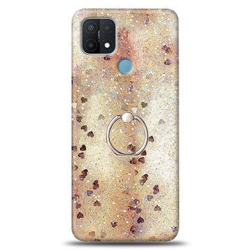 Oppo A15 Gold Kılıf Zırhlı Standlı Mıknatıslı Tank Kapak