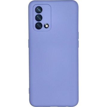 Oppo A74 Lila Kılıf Silikon Sürgülü Lens Korumalı Buzlu Şeffaf