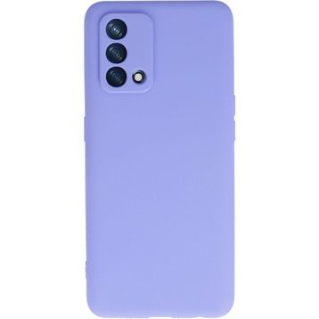 Oppo A74 Lila Kılıf Silikon Sürgülü Lens Korumalı Buzlu Şeffaf