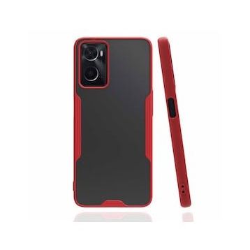 Oppo A96 Platin Silikon Kırmızı Kılıf