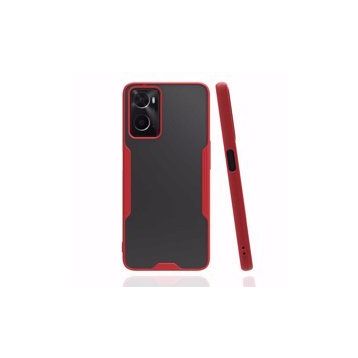 Oppo A96 Platin Silikon Kırmızı Kılıf
