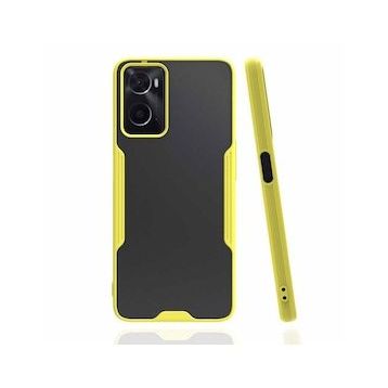 Oppo A96 Platin Silikon Sarı Kılıf