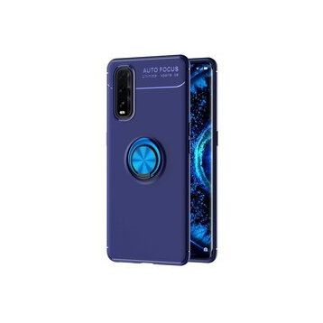 Oppo Find X2 Range Yüzüklü Silikon Mavi Kılıf