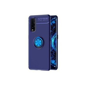 Oppo Find X2 Range Yüzüklü Silikon Mavi Kılıf