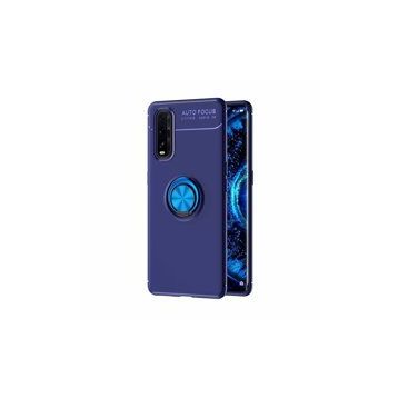 Oppo Find X2 Range Yüzüklü Silikon Mavi Kılıf