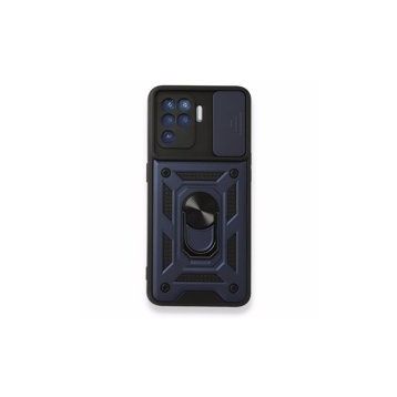 Oppo Reno 5 Lite Pars Lens Yüzüklü Silikon Lacivert Kılıf