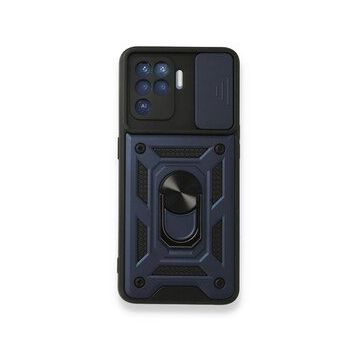 Oppo Reno 5 Lite Pars Lens Yüzüklü Silikon Lacivert Kılıf